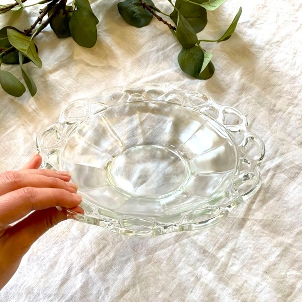 Vintage Glass Cutout Bowl